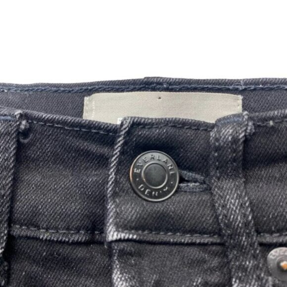 Everlane Womens High Rise Slim Straight Cigarette Jeans Size 24 Black - Picture 3 of 8